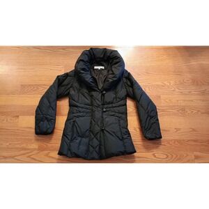 Larry Levine Women's‎ Black Down Puffer Coat Shawl Collar Winter Size XS